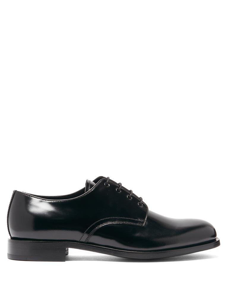 商品Prada|Round-toe spazzolato-leather Derby shoes,价格¥5832,第1张图片