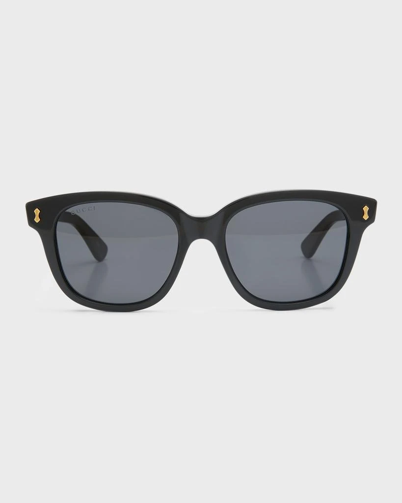 商品Gucci|Men's Temple Logo Rectangle Sunglasses,价格¥3473,第3张图片详细描述