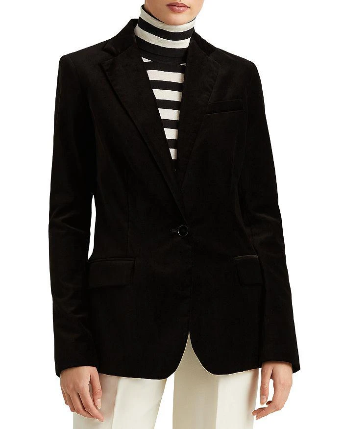 商品Ralph Lauren|Velvet One Button Blazer,价格¥589,第1张图片