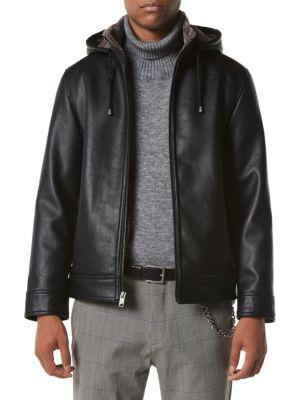 商品Marc New York by Andrew Marc|Jutland Faux Shearling-Lined Moto Jacket,价格¥943,第1张图片