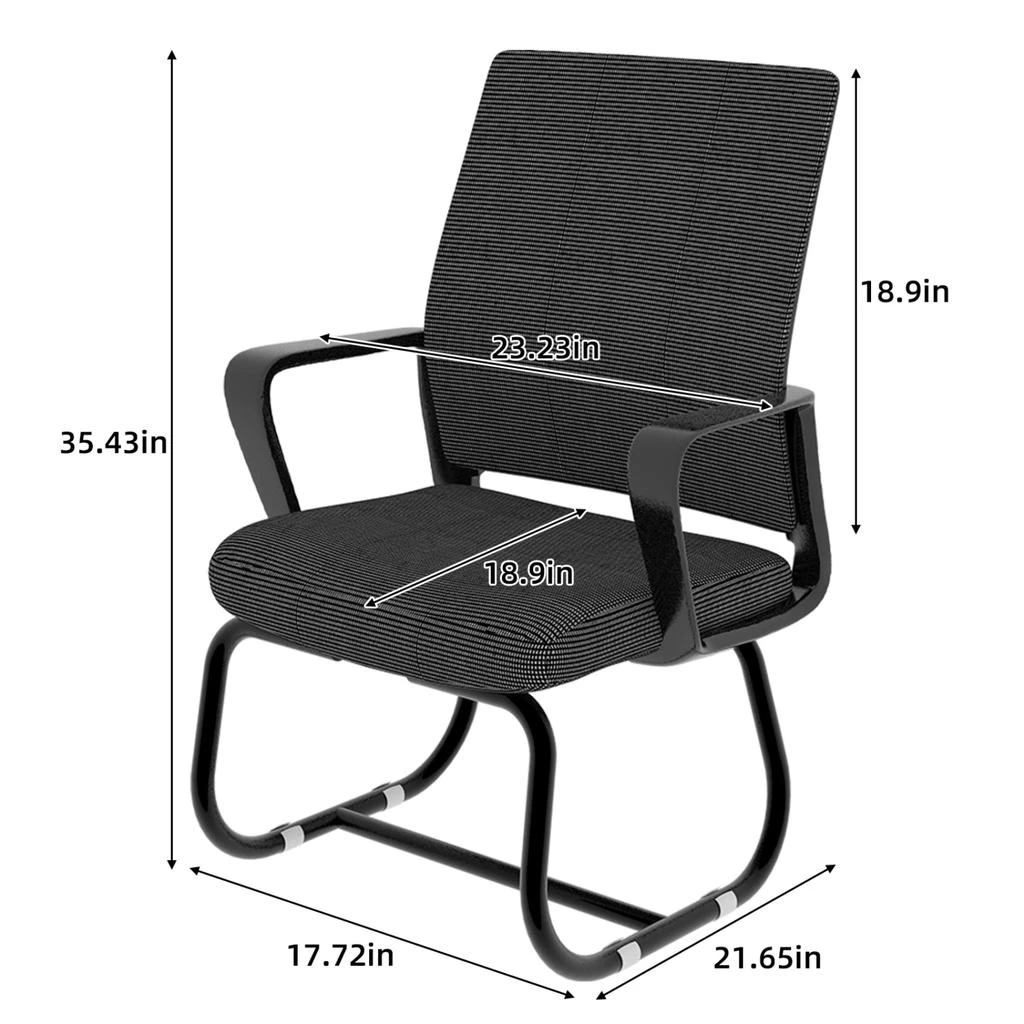 商品Streamdale Furniture|Streamdale Modern Office Chair - Metal Frame, Soft, Multiple Colors,价格¥1258,第2张图片详细描述