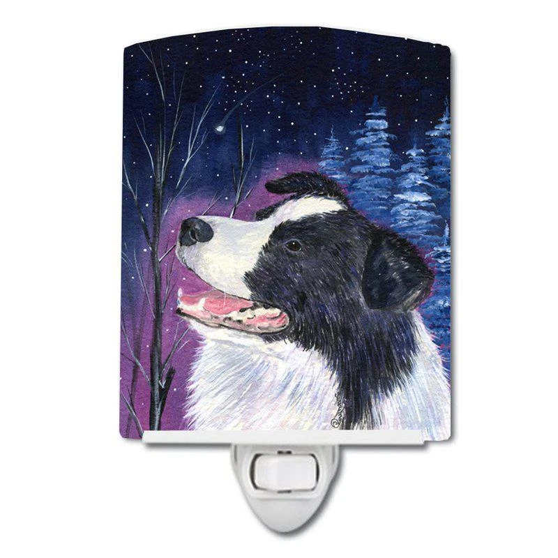 商品Caroline's Treasures|Starry Night Border Collie Ceramic Night Light,价格¥203,第1张图片
