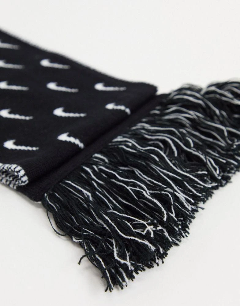 Nike Nike scarf with all over swoosh print in black 2