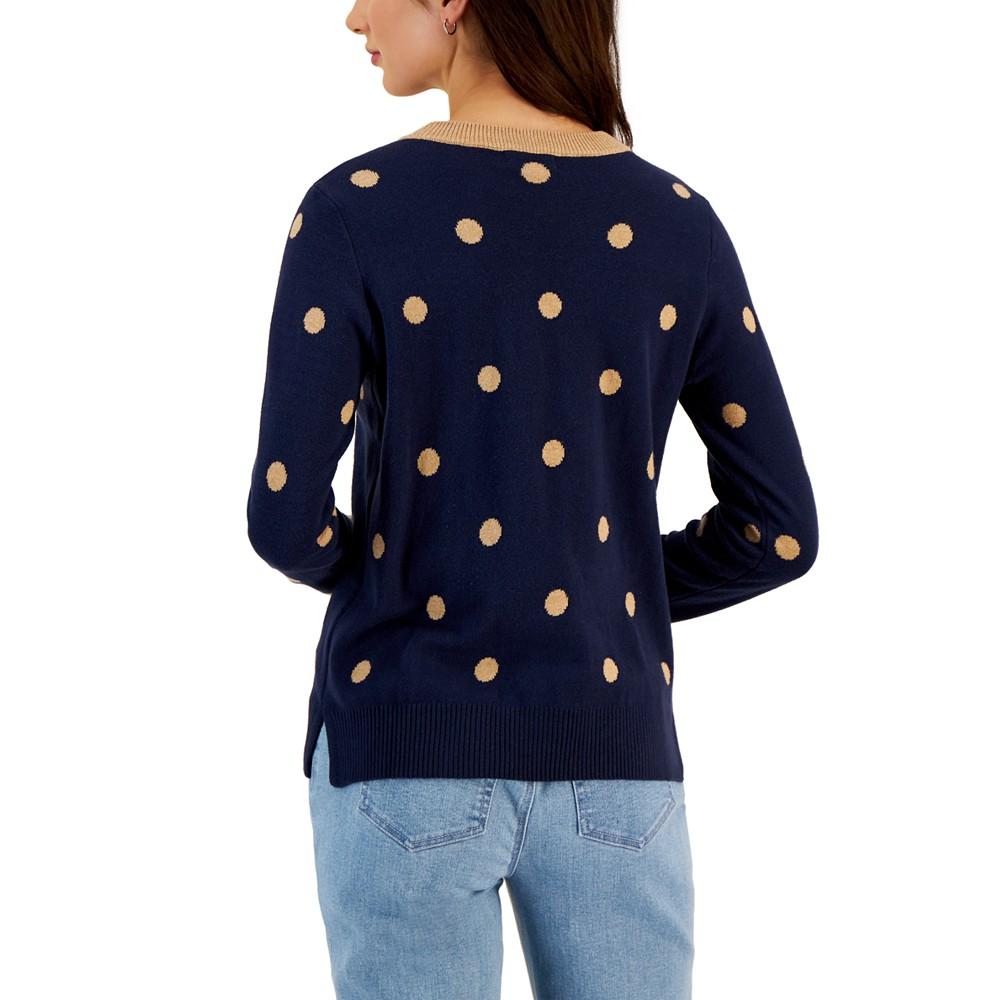 Petite Dot-Print Sweater, Created for Macy's商品第2张图片规格展示