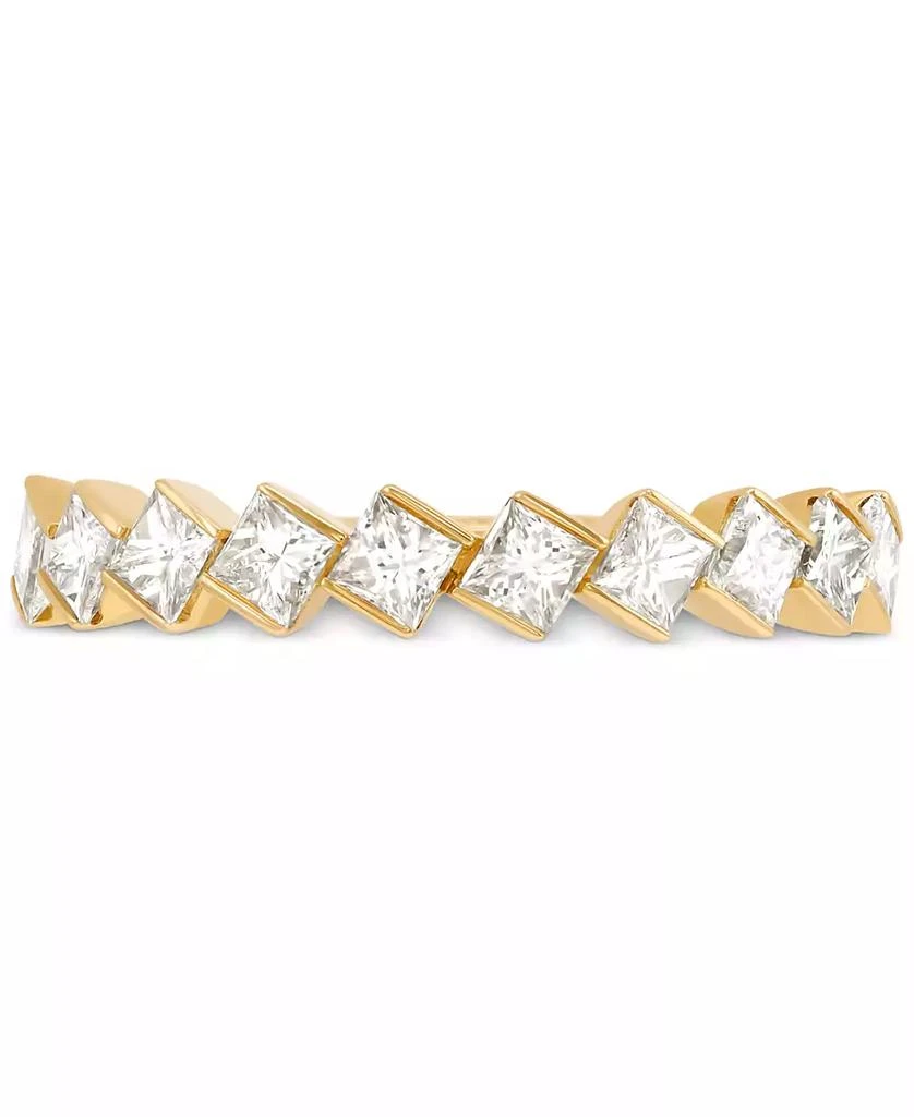 商品Macy's|Diamond Princess-Cut Diagonal Set Ten Stone Band (1 ct. t.w.) in 14k Gold,价格¥8658,第3张图片详细描述