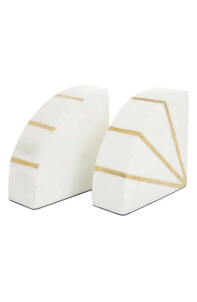 商品COSMO BY COSMOPOLITAN|White Marble Geometric Bookends with Gold Inlay - Set of 2,价格¥533,第3张图片详细描述
