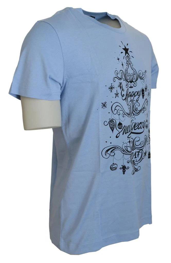 商品Dolce & Gabbana|Dolce & Gabbana Light Blue Happy New Year 2017 Cotton T-shirt,价格¥2505,第2张图片详细描述