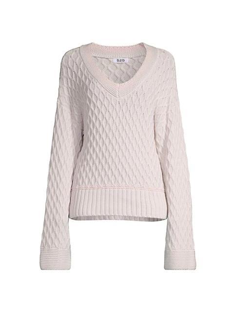 商品525 America|Cotton Mixed-Stitch V-Neck Sweater,价格¥1090,第1张图片