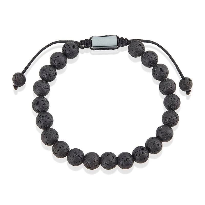 商品Crucible Jewelry|Crucible Los Angeles Lava Natural Stone 8mm Beads on Adjustable Cord Tie Bracelet,价格¥141,第3张图片详细描述