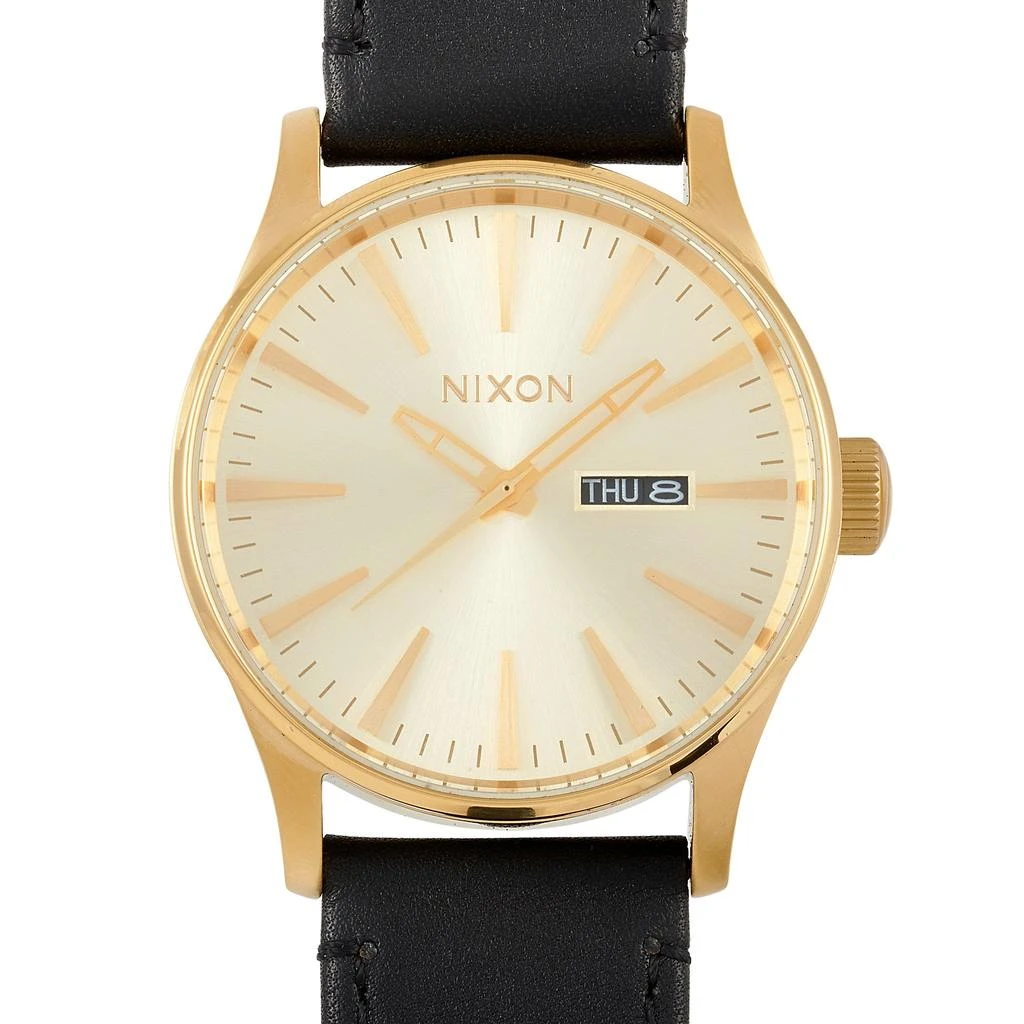 商品Nixon|Nixon Sentry Leather 42 mm All Gold Stainless Steel Watch A105-510,价格¥770,第1张图片