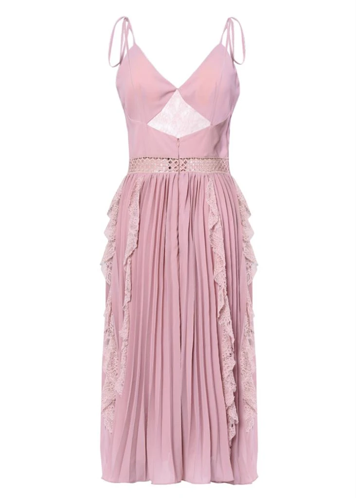 商品True Decadence|True decadence dusty pink crepe cami pleated midi dress,价格¥828,第3张图片详细描述