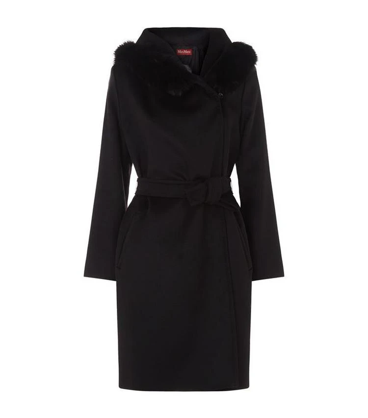 商品Max Mara|Mango Fur Trim Wrap Coat,价格¥10098,第1张图片