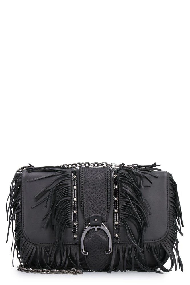 商品Longchamp|Longchamp Fringed Embossed Shoulder Bag,价格¥3096,第1张图片