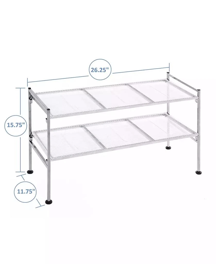 商品Seville Classics|2 Tier Stackable Metal Mesh Utility Shoe Rack,价格¥356,第3张图片详细描述