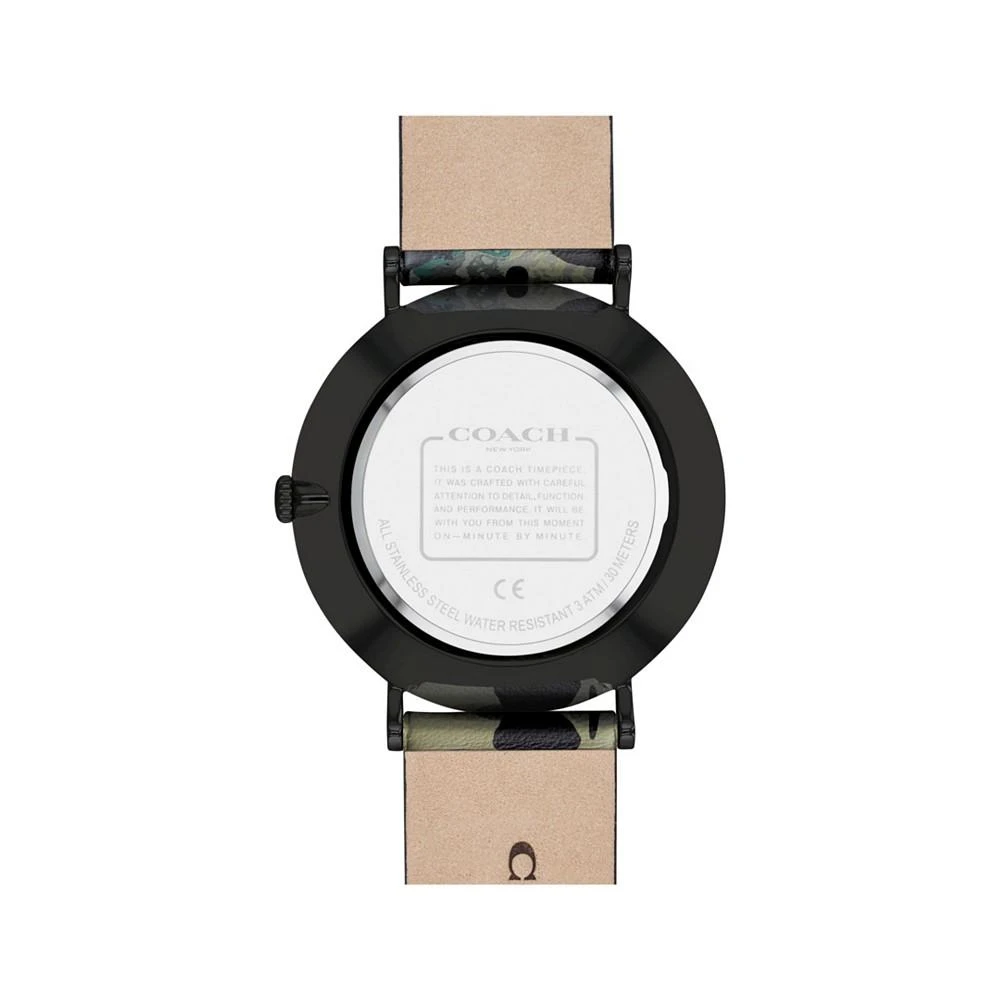 商品Coach|Men's Charles Green Printed Leather Strap Watch,价格¥986,第3张图片详细描述