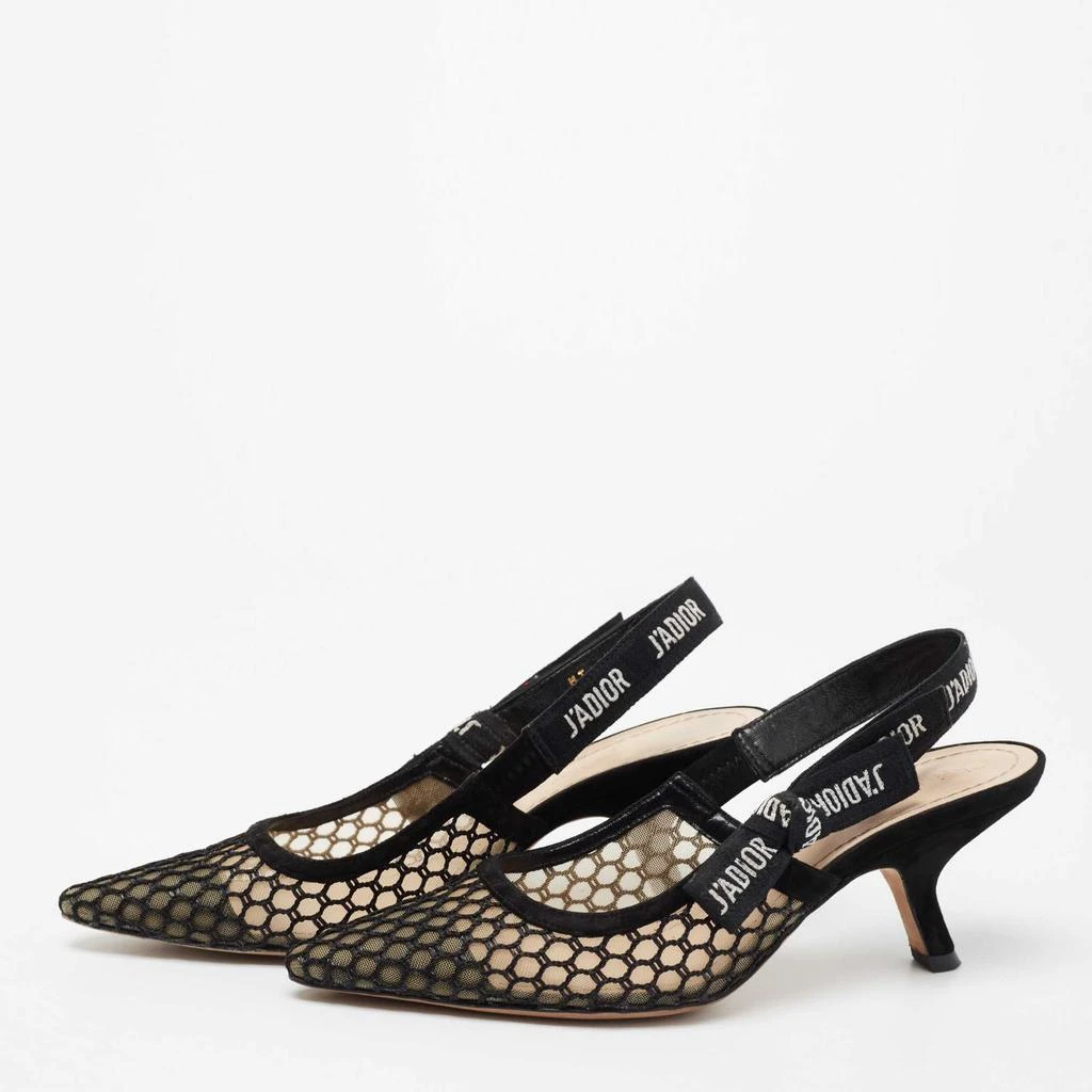 商品[二手商品] Dior|Dior Black Net and Suede Trim J'Adior Slingback Pumps Size 36.5,价格¥4091,第2张图片详细描述