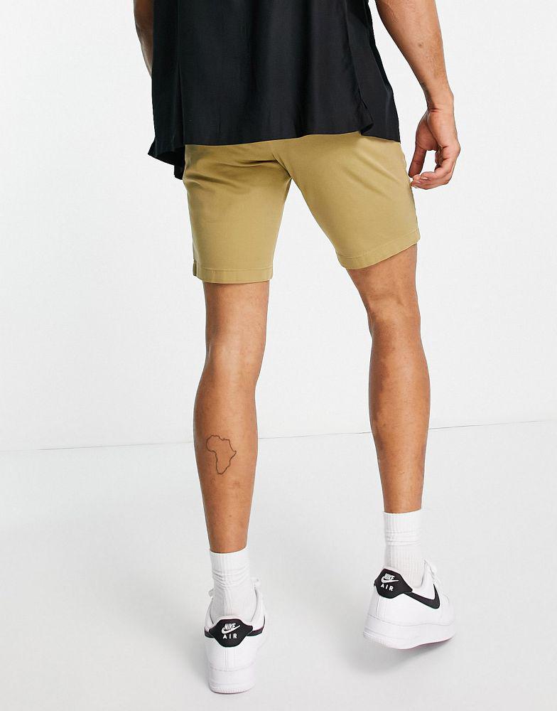 Calvin Klein garment dyed chino shorts with belt in tan商品第2张图片规格展示