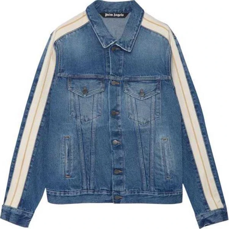 商品[国内直发] Palm Angels|条纹细节牛仔外套 男款 蓝色,价格¥2859,第1张图片