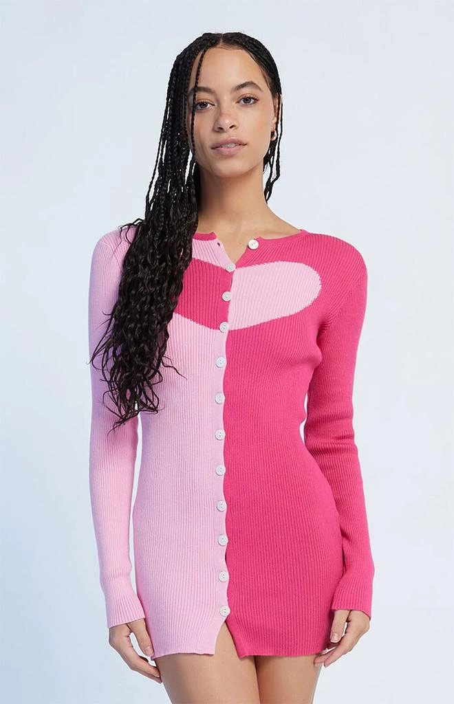 商品Daisy Street|Pink Ribbed Knit Sweater Dress,价格¥243,第1张图片