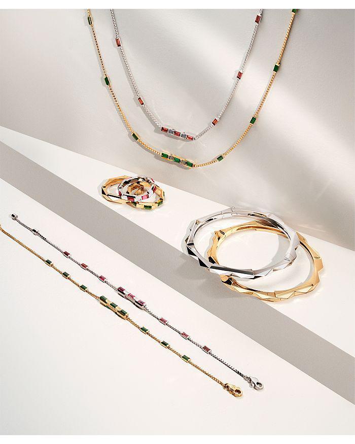 商品Gucci|18K White Gold Link to Love Rubellite Box Link Collar Necklace, 16.5-17.5",价格¥31726,第4张图片详细描述