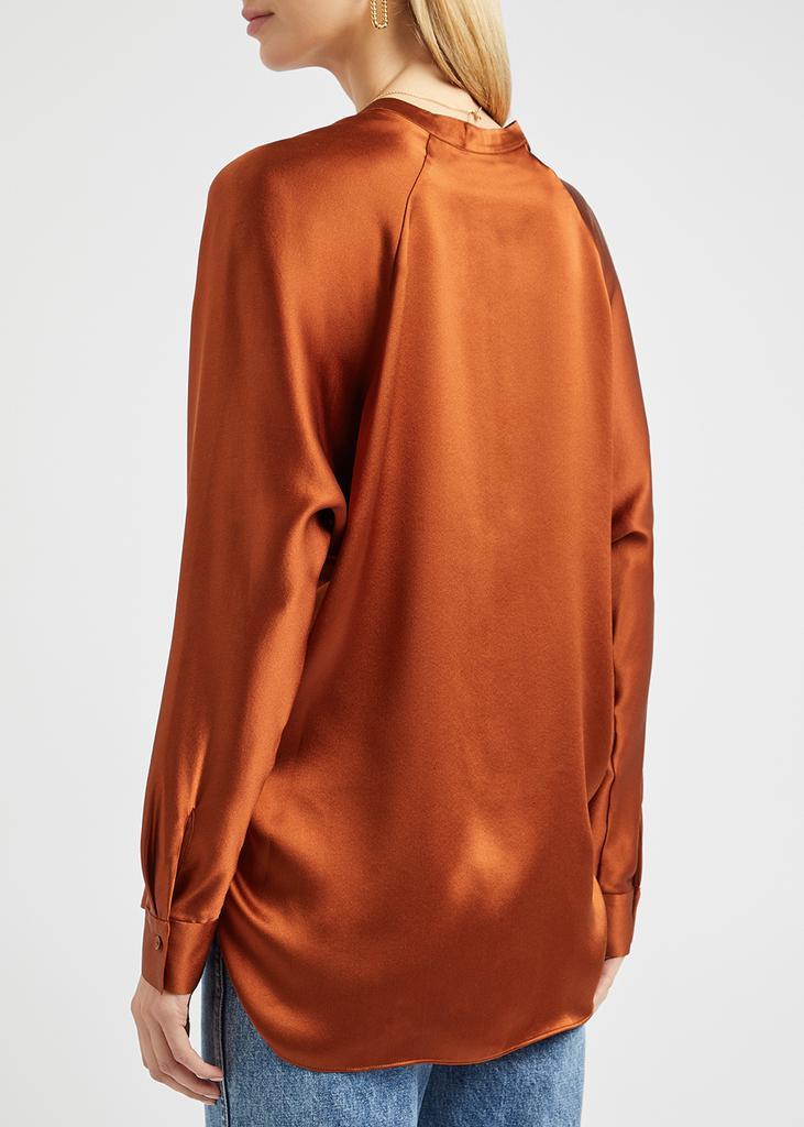 商品Vince|Rust silk-satin blouse,价格¥2403,第5张图片详细描述