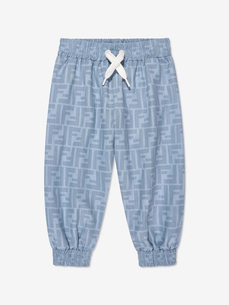 商品Fendi|Fendi Baby Boys Chambray FF Logo Trousers in Blue,价格¥3388,第1张图片