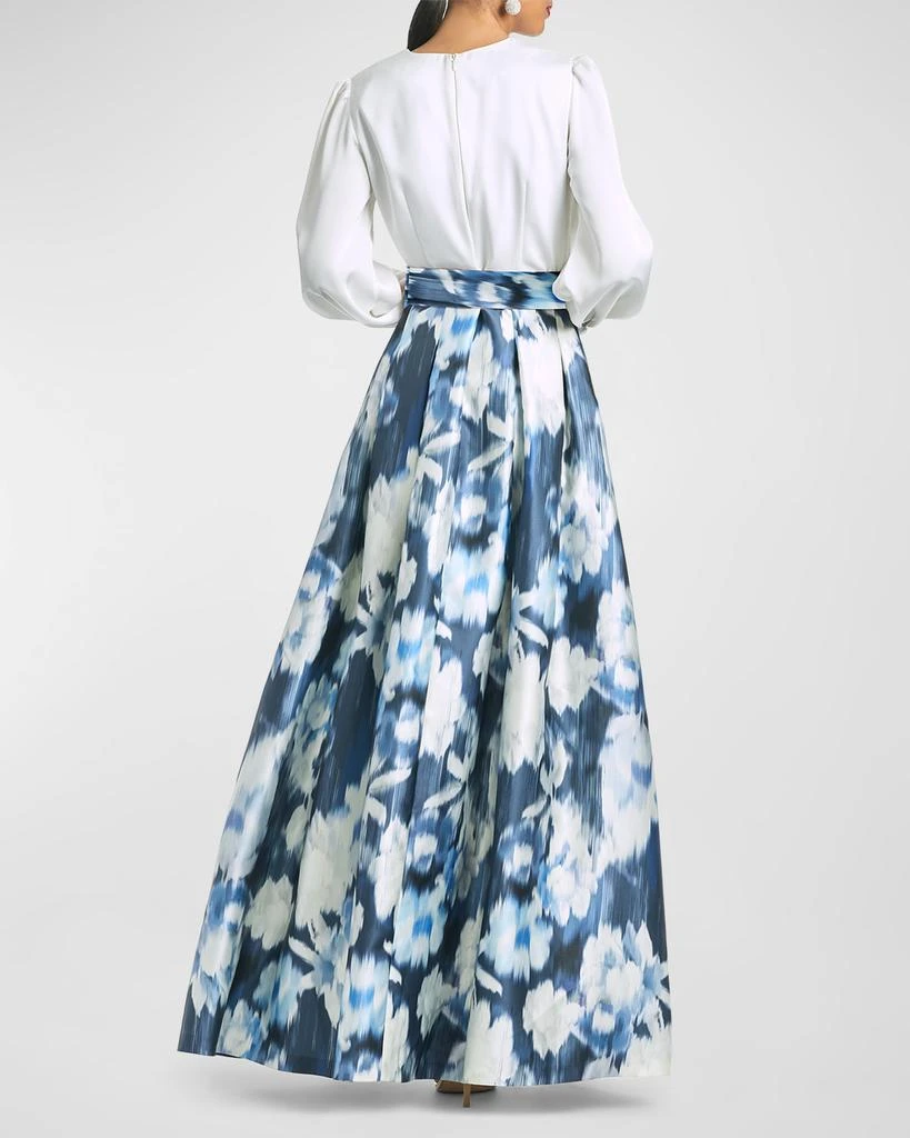 商品Sachin & Babi|Zoe Belted Long-Sleeve Pleated Gown,价格¥6945,第3张图片详细描述