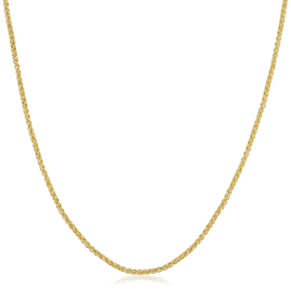 商品A&M|18K Yellow Gold Over Sterling Silver Wheat Chain Necklace 16-24",价格¥250,第1张图片