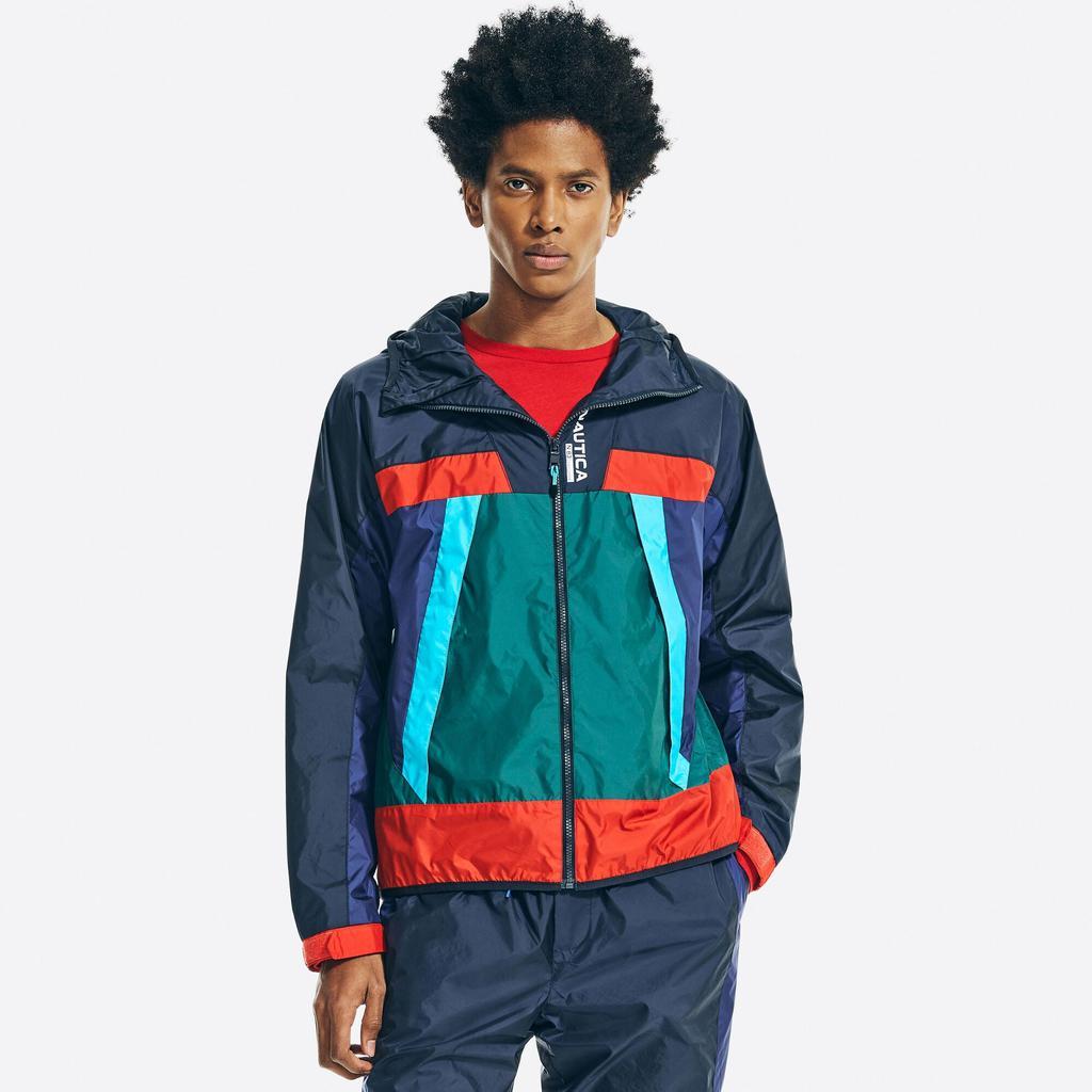 商品Nautica|Nautica Mens Colorblock Hooded Windbreaker Jacket,价格¥368,第1张图片