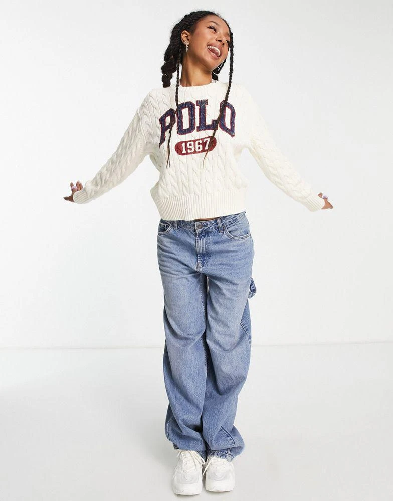 商品Ralph Lauren|Polo Ralph Lauren logo knitted jumper in cream,价格¥2489,第1张图片