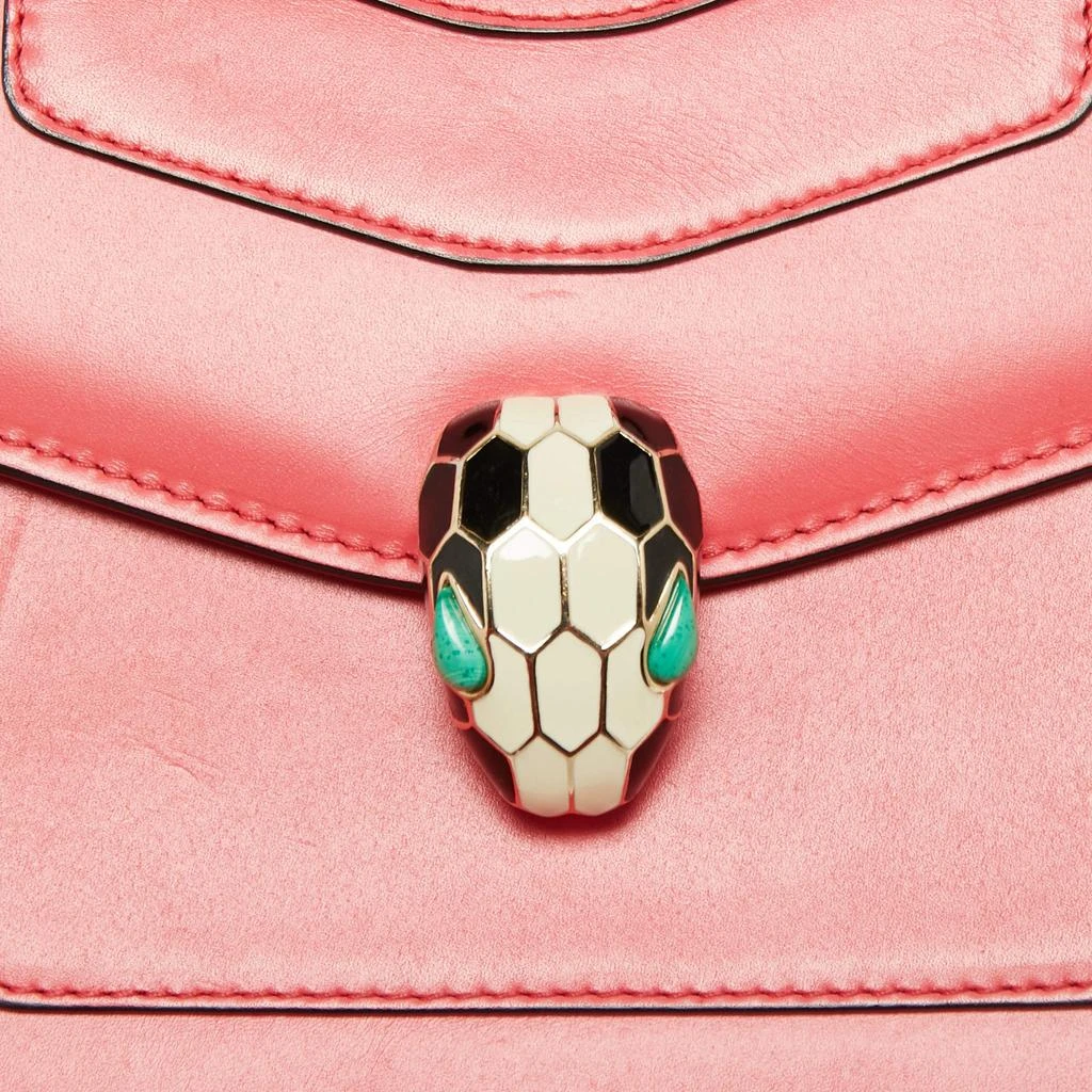 商品[二手商品] BVLGARI|Bvlgari Pink Leather Serpenti Forever Flap Top Handle Bag,价格¥9752,第5张图片详细描述