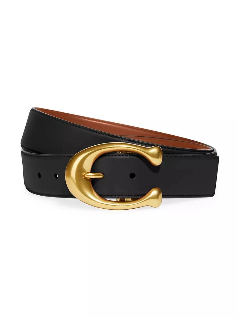 商品Coach|Logo Buckle Leather Belt,价格¥1434,第1张图片