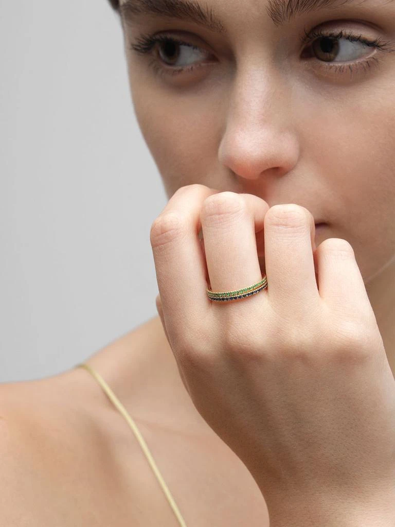 商品VANZI|Annagreta Thin 18kt Gold & Sapphire Ring,价格¥6497,第1张图片