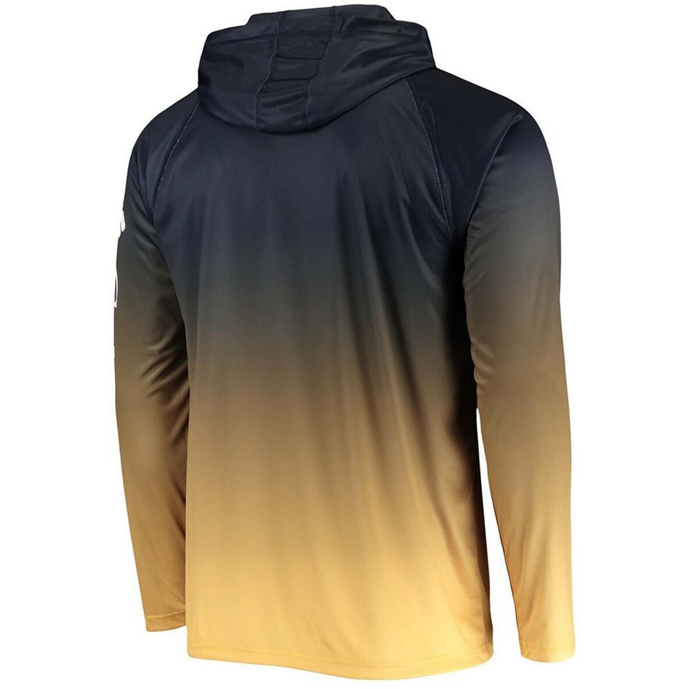 商品Columbia|Men's Navy Michigan Wolverines Terminal Tackle Omni-Shade UPF 50 Long Sleeve Hooded T-shirt,价格¥443,第5张图片详细描述