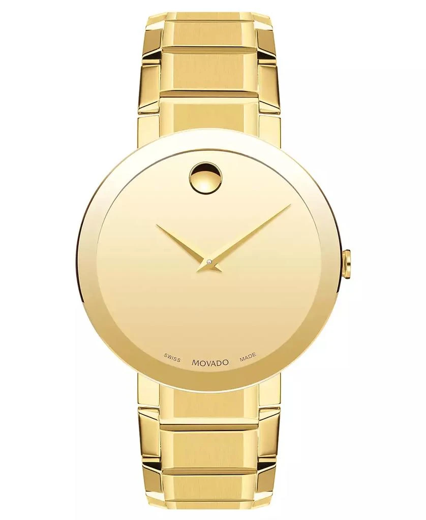 商品Movado|Men's Swiss Sapphire Gold-Tone PVD Stainless Steel Bracelet Watch 39mm,价格¥16270,第1张图片