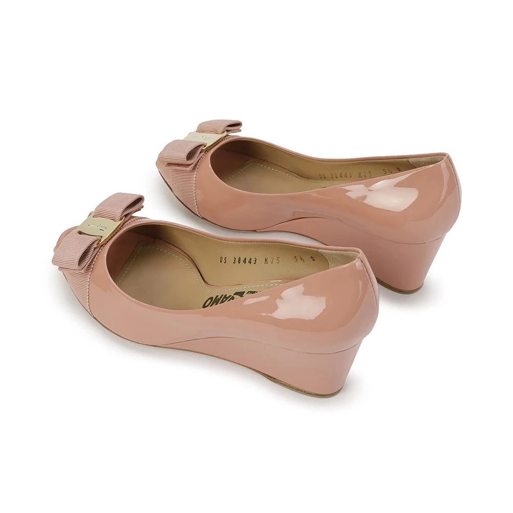 SALVATORE FERRAGAMO 浅棕色女士坡跟鞋 0584313 商品