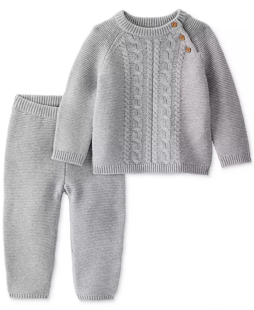 商品Carter's|Carter's Baby Kids 2-Piece Cotton Cable-Knit Sweater and Pants Set,价格¥178,第1张图片