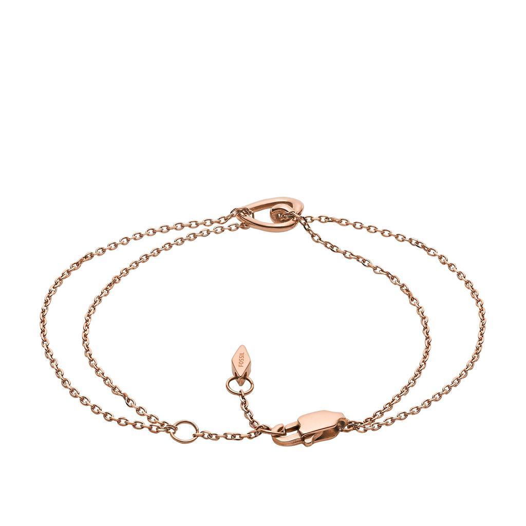 商品Fossil|Fossil Women's Rose Gold Stainless Steel Chain Bracelet,价格¥163,第4张图片详细描述