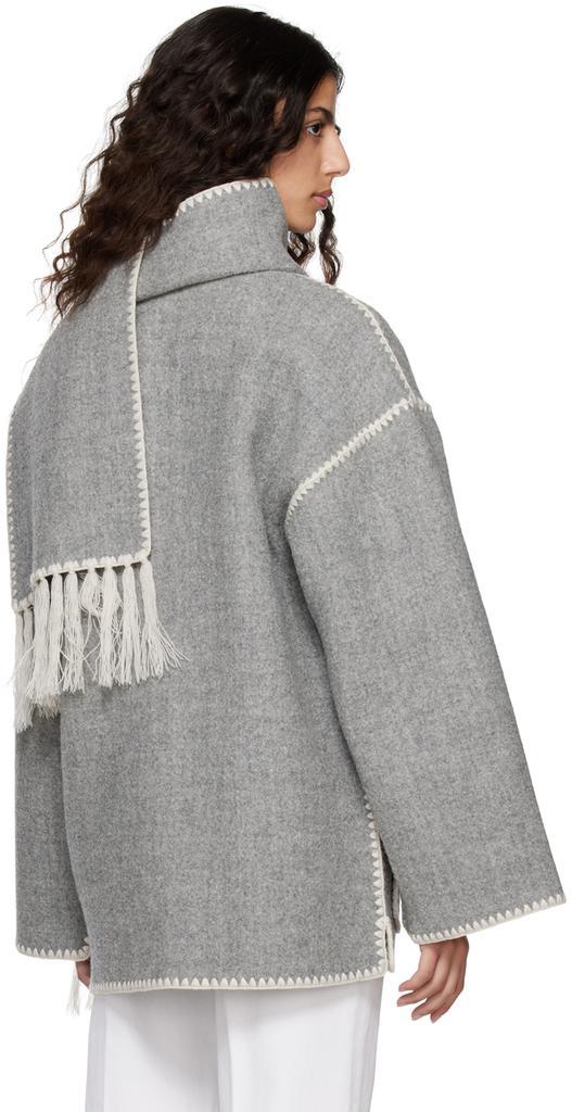 商品Totême|Gray Scarf Jacket,价格¥6922,第5张图片详细描述