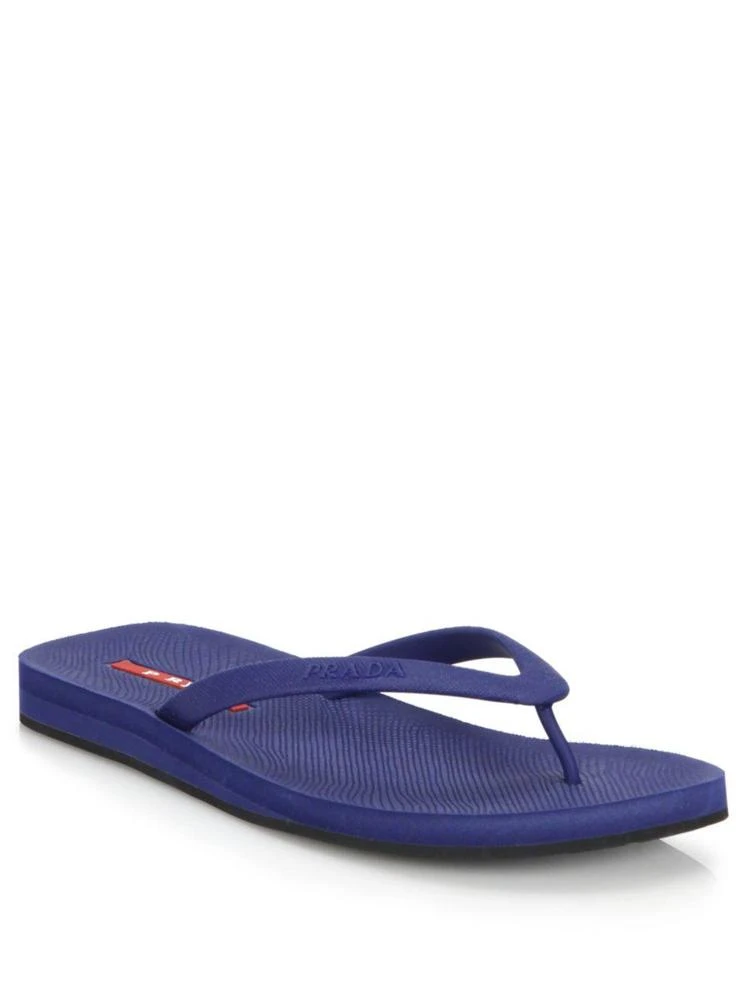 商品Prada|Saffiano Rubber Flip Flops,价格¥2174,第1张图片