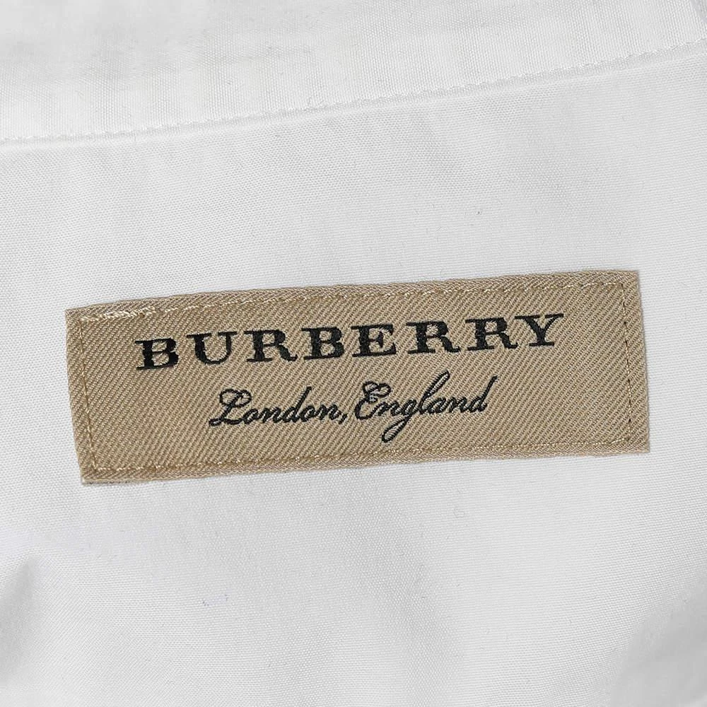 Burberry White Cotton Striped Hem Detail Button Front Shirt L 商品