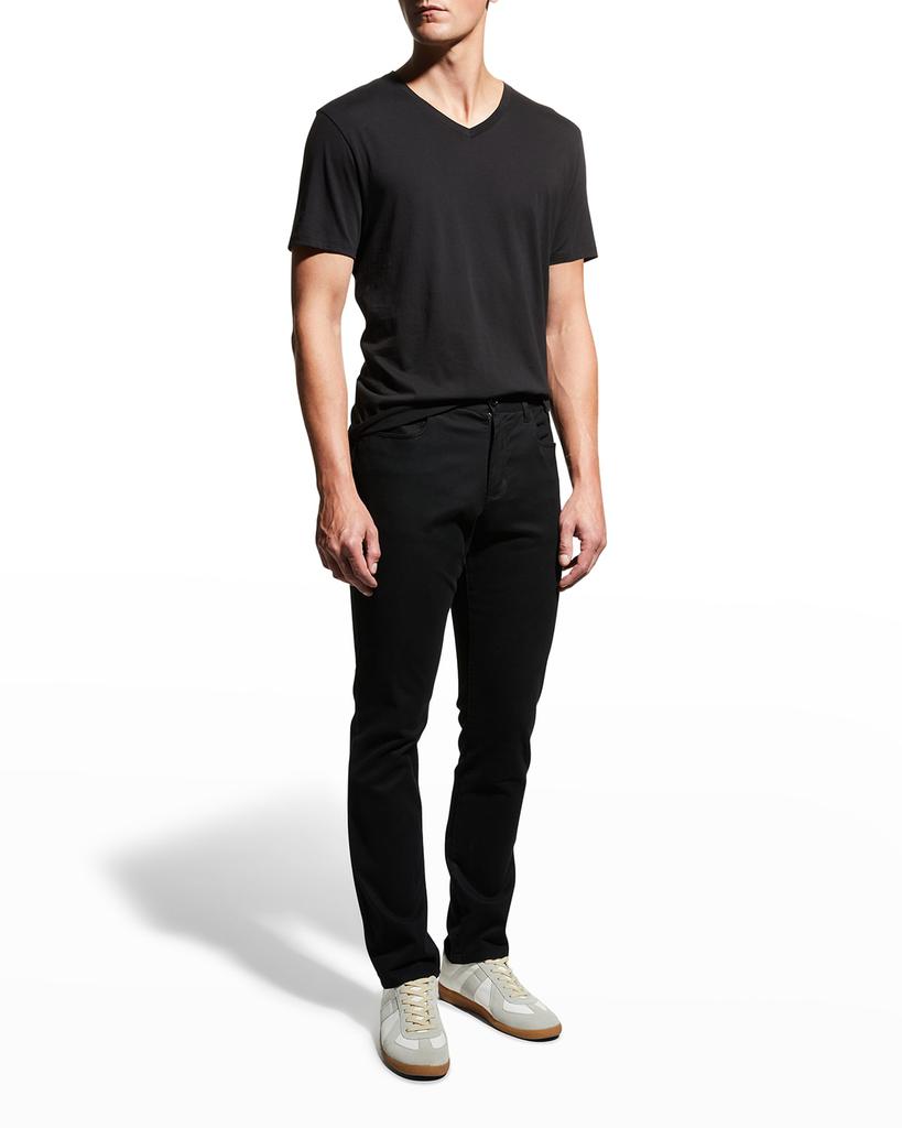 Short-Sleeve V-Neck Jersey T-Shirt, Gray商品第3张图片规格展示