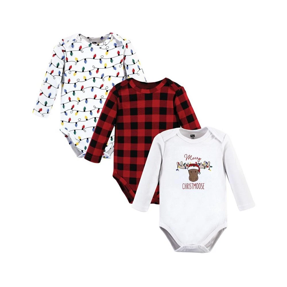 商品Hudson|Baby Boys and Girls Long-Sleeve Bodysuit, Pack of 3,价格¥105,第1张图片