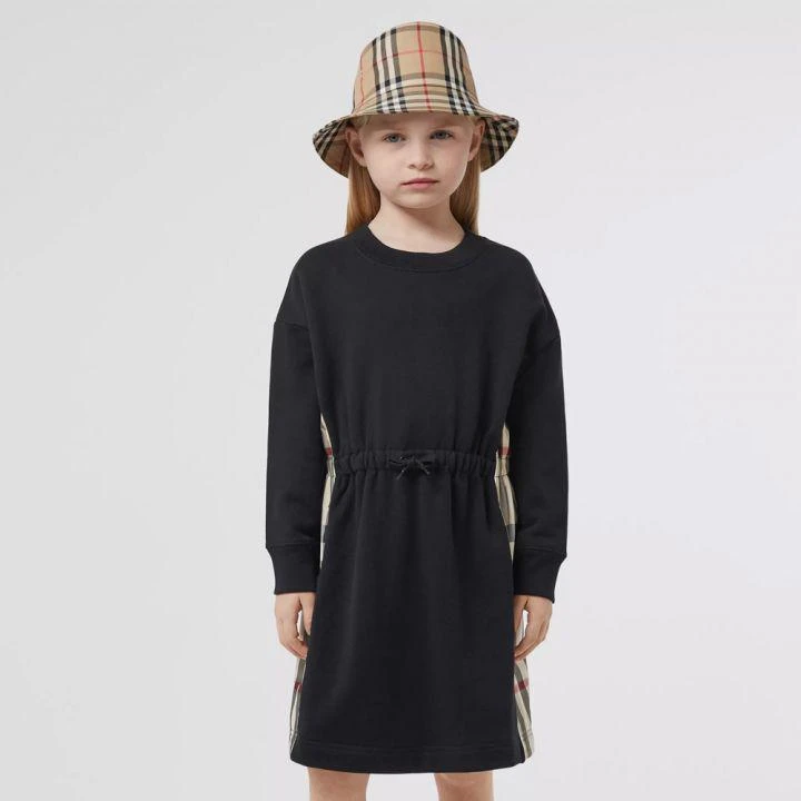 商品Burberry|Black Long Sleeve Check Patch Milly Dress,价格¥1834,第1张图片