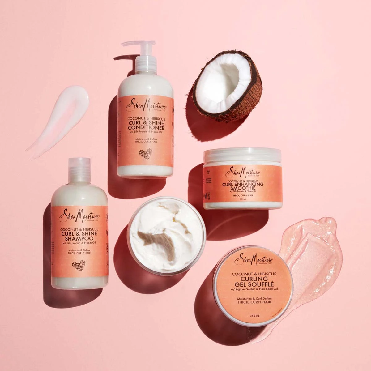 Shea Moisture 椰子木槿柔亮免洗定型护发霜 326ml 粗硬卷发 商品