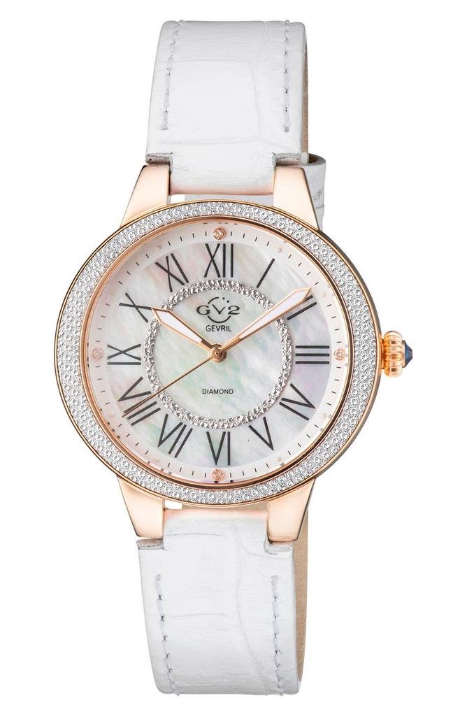 Women's Astor II Swiss Diamond Leather Strap Watch, 36mm - 0.0193 ctw商品第1张图片规格展示