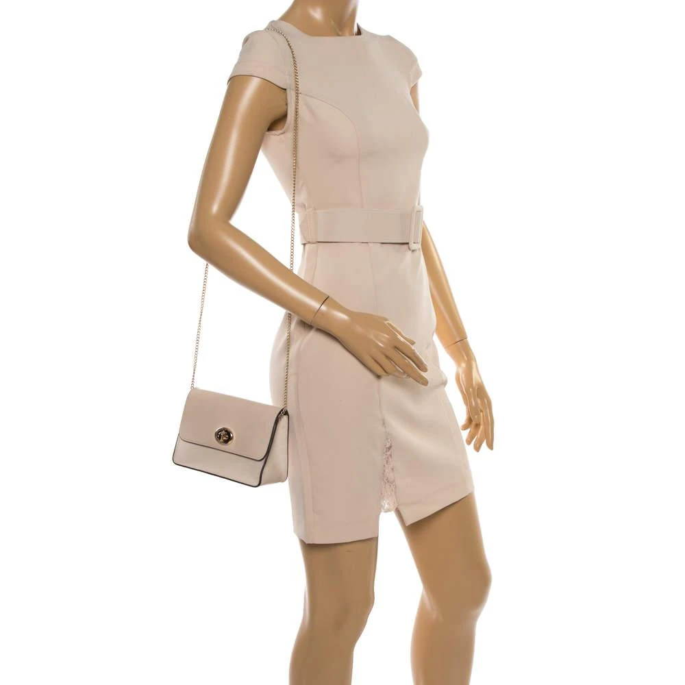 商品[二手商品] Coach|Coach Cream White Leather Turnlock Small Chain Crossbody Bag,价格¥809,第2张图片详细描述