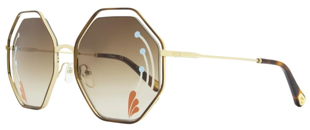 商品Chloé|Chloe Women's Octagonal Sunglasses CE132SRI 258 Gold/Havana 58mm,价格¥795,第1张图片