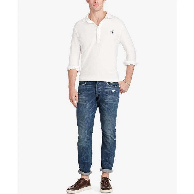 商品Ralph Lauren|Men's Long-Sleeve Featherweight Cotton Mesh Polo,价格¥376,第3张图片详细描述