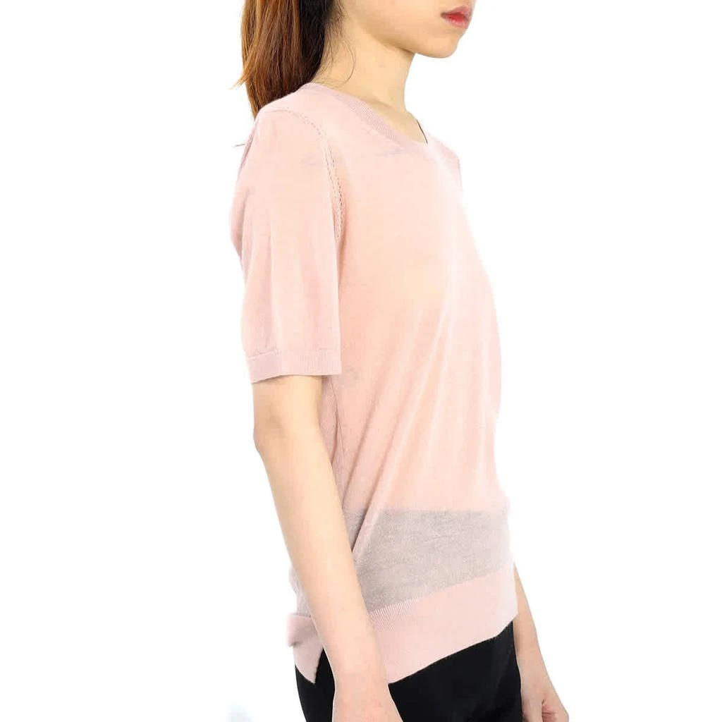 商品Burberry|Burberry Short-sleeve Cashmere Sweater In Thistle Pink, Size X-Small,价格¥670,第2张图片详细描述